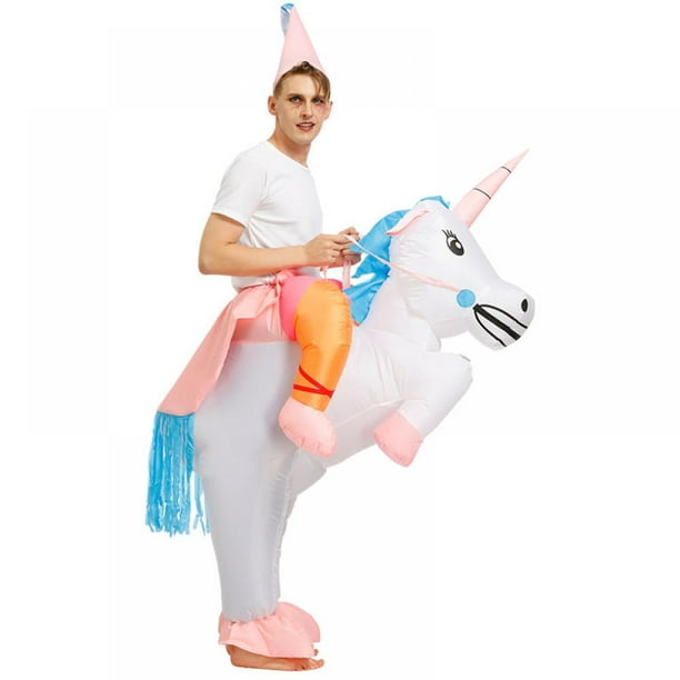 Inflatable Unicorn Costume Blow Up Suit Birthday Dress Cosplay Outfit Adult Kids